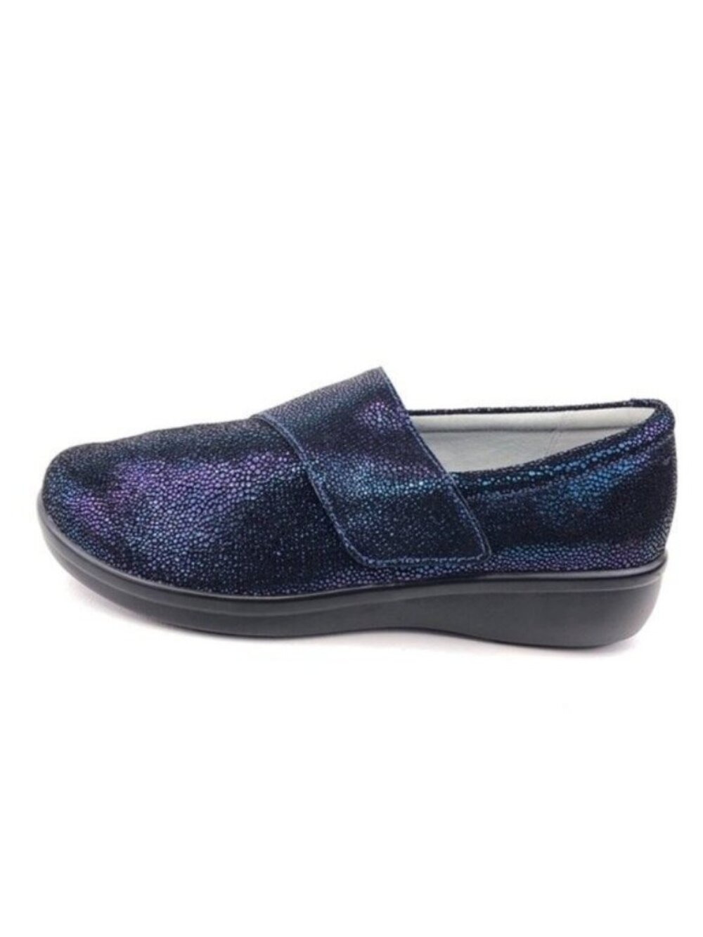 Alegria Lauryn Cosmos Blue Metallic Slip On Shoes EUR 41